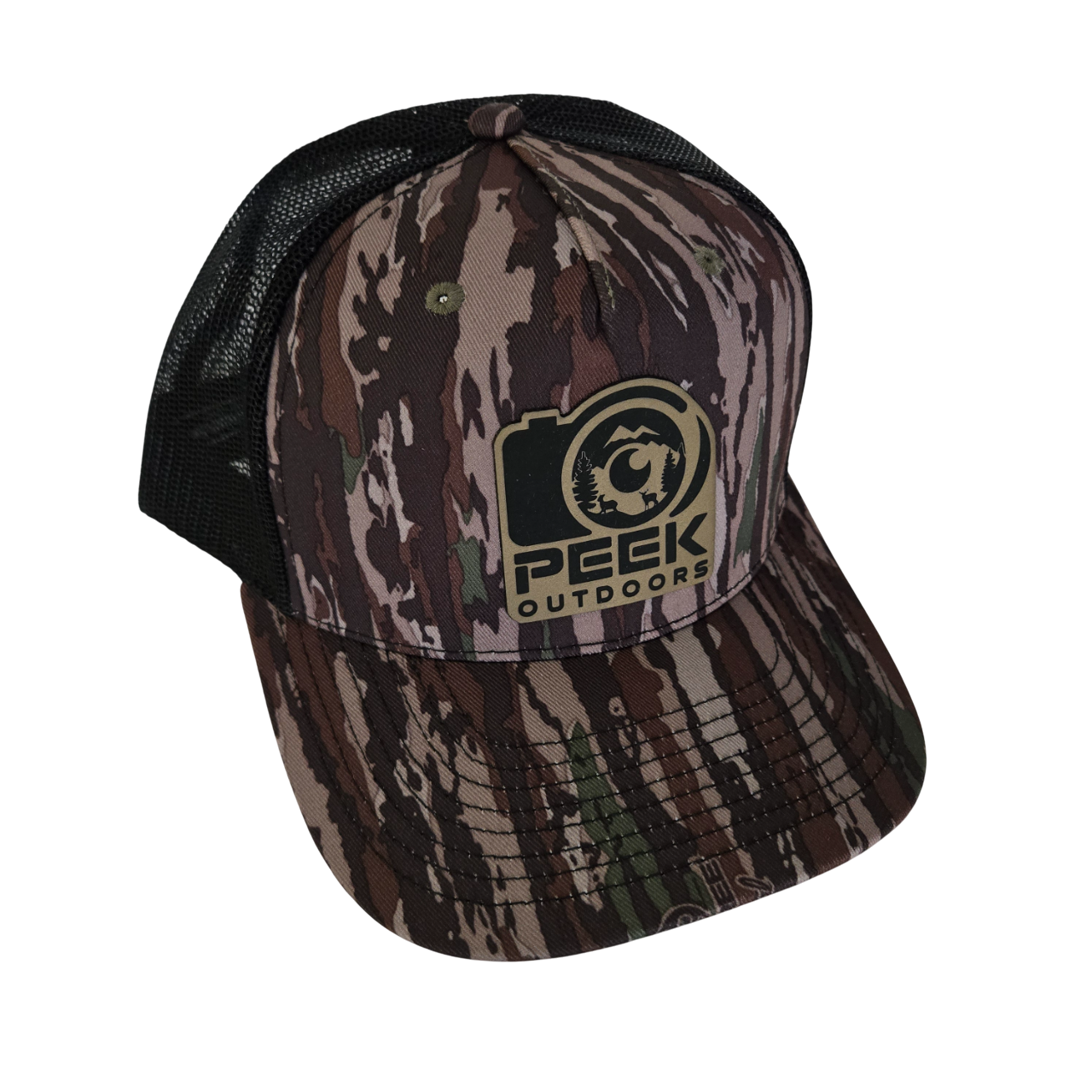 Peek Outdoors Hat, Realtree Camo, Leather Patch