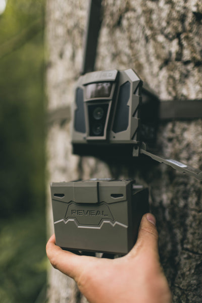 Tactacam Reveal X Pro 4.0 Cellular Trail Camera, Showing Battery Pack